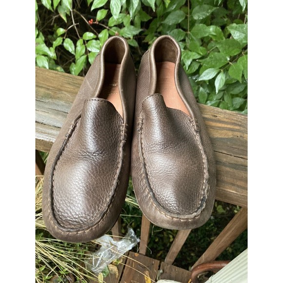 J Crew 9.5 Men’s Driving Moccasins Italian Brown Slip On Leather Loafers Shoes